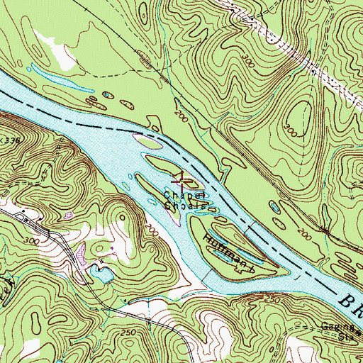 Topographic Map of Chapel Shoals, SC
