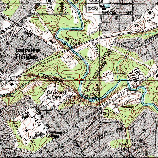Topographic Map of Chinquapin Creek, SC