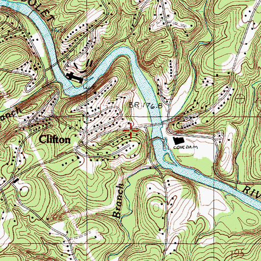 Topographic Map of Clifton, SC