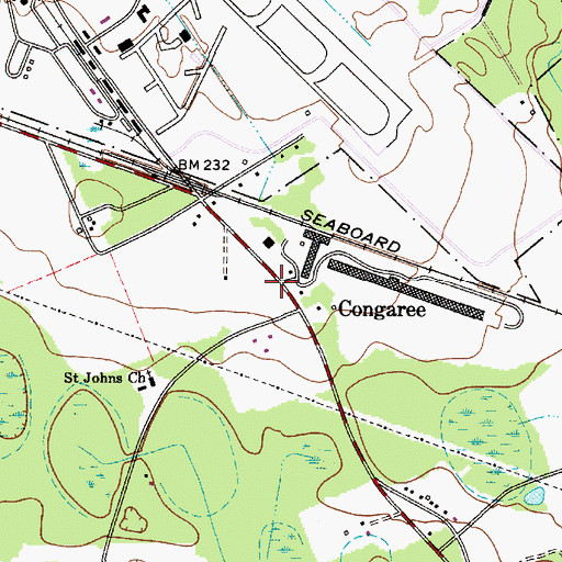 Topographic Map of Congaree, SC