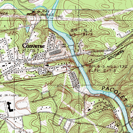Topographic Map of Converse, SC