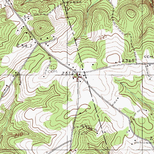 Topographic Map of Crossroads School (historical), SC