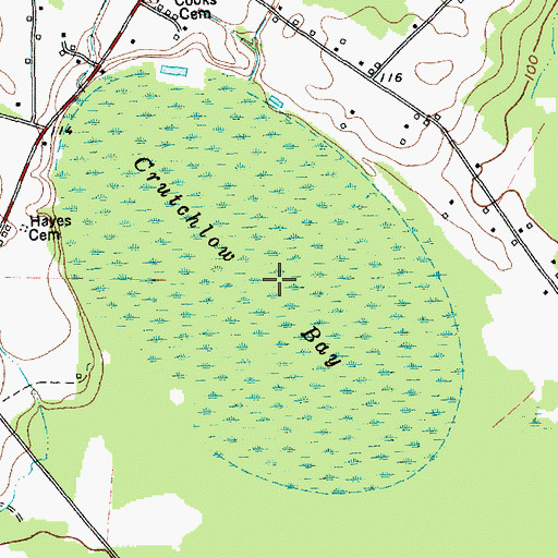Topographic Map of Crutchlow Bay, SC