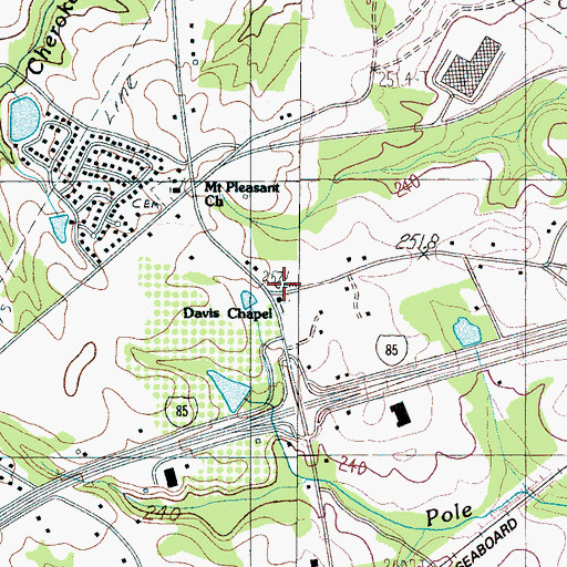 Topographic Map of Davis Chapel, SC