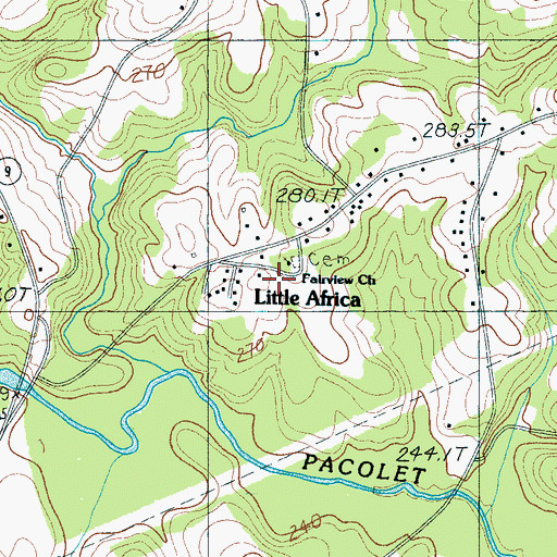 Topographic Map of Fairview Church, SC