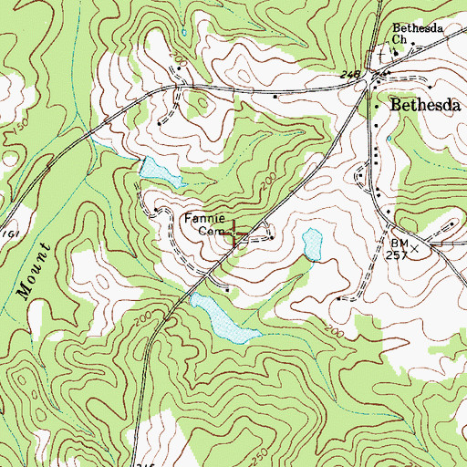 Topographic Map of Fannie Cemetery, SC