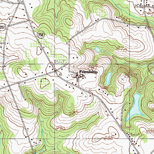 Topographic Map of Friendship Church, SC