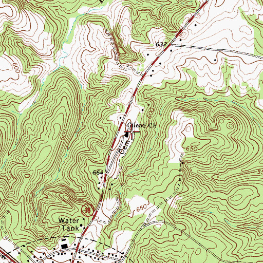 Topographic Map of Gilead Baptist Church, SC
