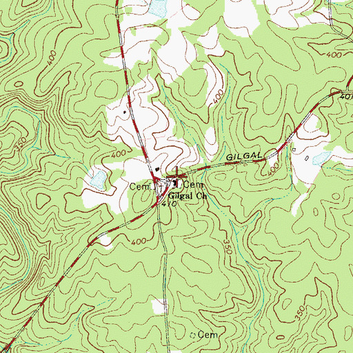 Topographic Map of Gilgal Church, SC