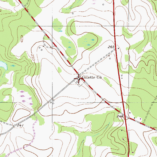 Topographic Map of Gillette Church, SC