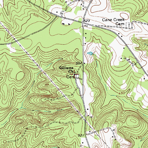 Topographic Map of Gilliam Chapel Methodist Church, SC