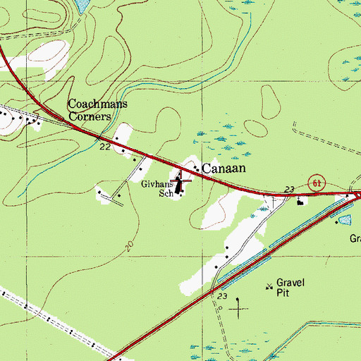 Topographic Map of Givhans Alternative School, SC