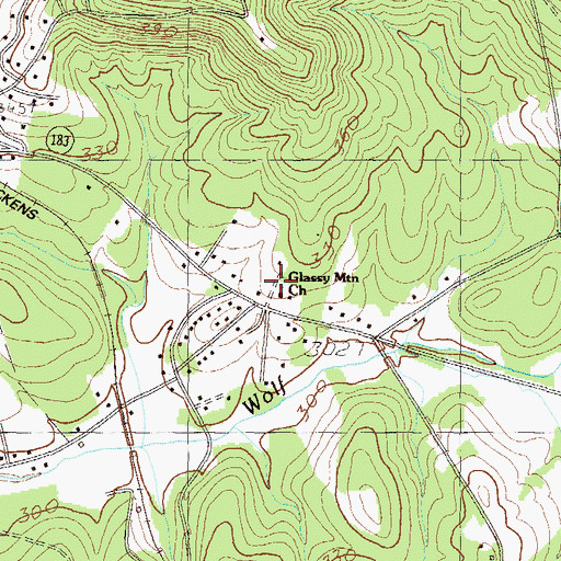 Topographic Map of Glassy Mountain Church, SC