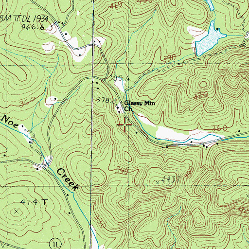 Topographic Map of Glassy Mountain Church, SC