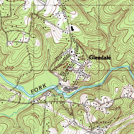 Topographic Map of Glendale, SC