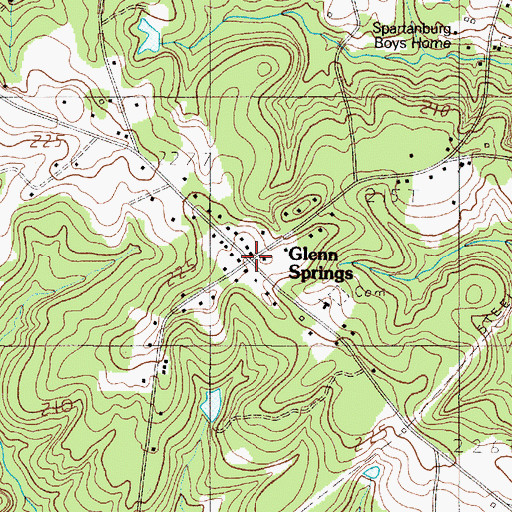 Topographic Map of Glenn Springs, SC