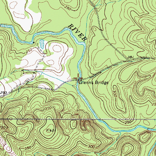 Topographic Map of Glenns Bridge, SC