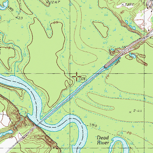 Topographic Map of Godfrey Ferry Bridge, SC