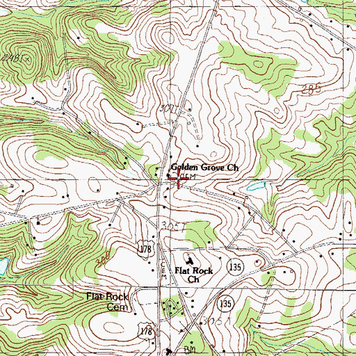 Topographic Map of Golden Grove Church, SC