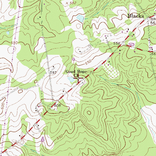 Topographic Map of Good Hope Lutheran Church, SC