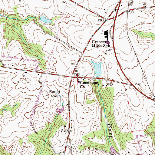 Topographic Map of Goodhope Church, SC
