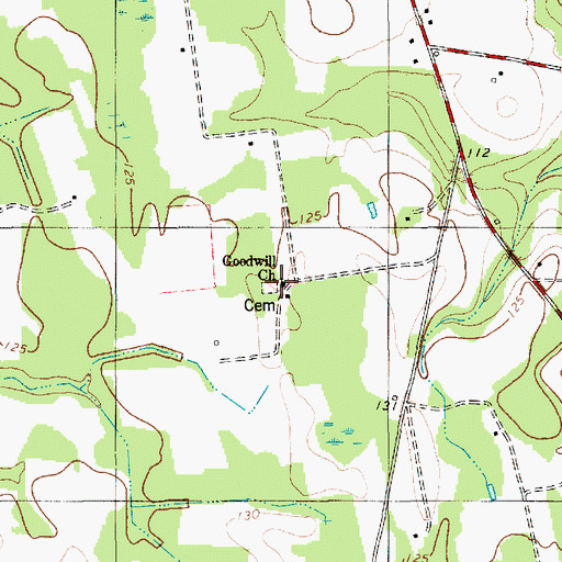 Topographic Map of Goodwill Church, SC