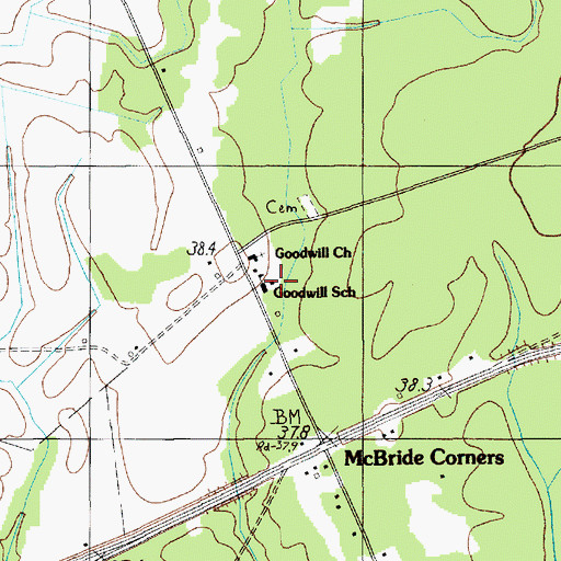 Topographic Map of Goodwill Church, SC