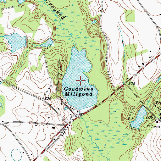 Topographic Map of Goodwins Millpond, SC