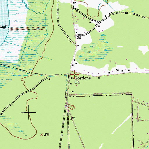 Topographic Map of Gordons Church, SC