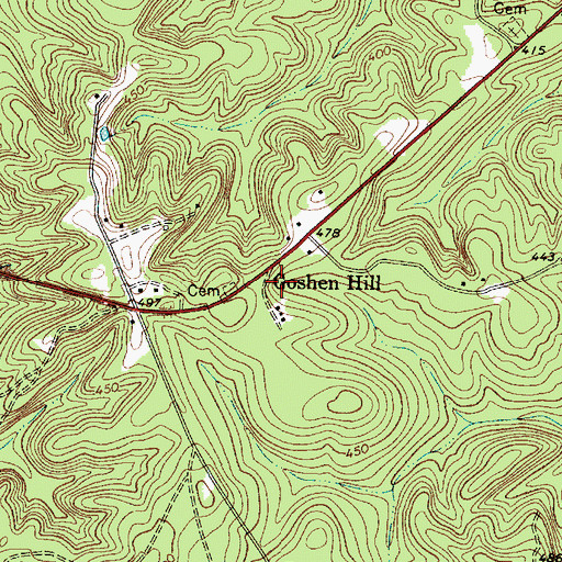 Topographic Map of Goshen Hill, SC