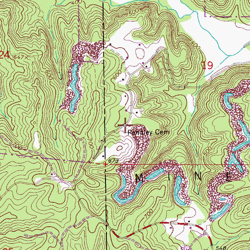 Topographic Map of Pendley Cemetery, AL
