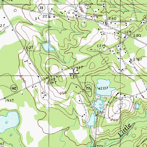Topographic Map of Gospel Hill Church (historical), SC