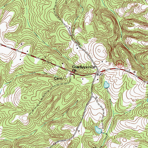 Topographic Map of Gowdeysville Baptist Church, SC