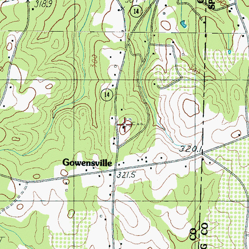 Topographic Map of Gowensville Church, SC
