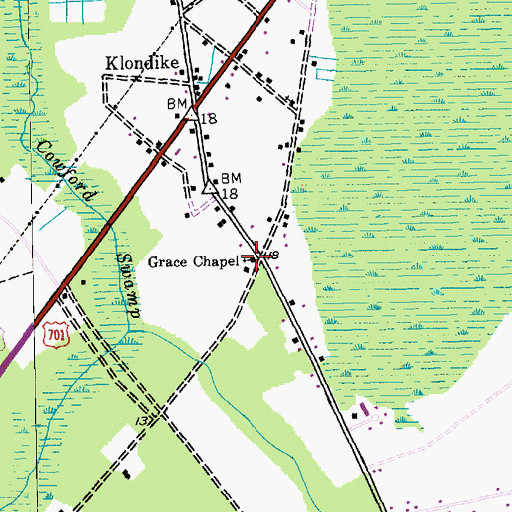 Topographic Map of Grace Chapel, SC