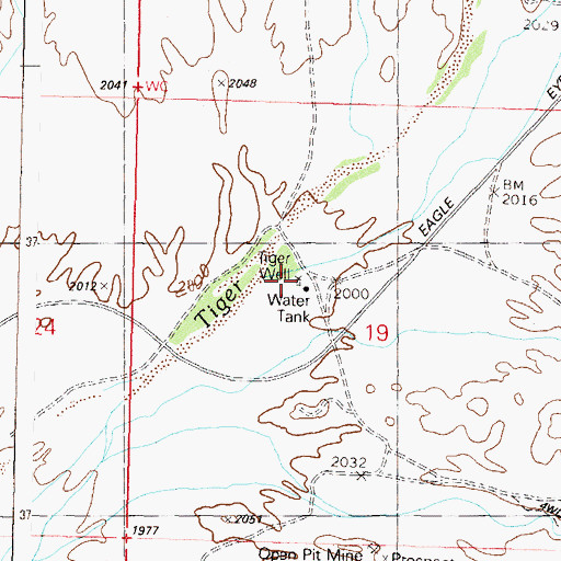 Topographic Map of Tiger Well, AZ