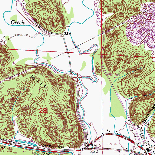 Topographic Map of Pendley Creek, AL