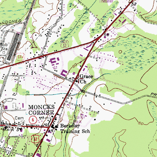Topographic Map of Grace Church, SC