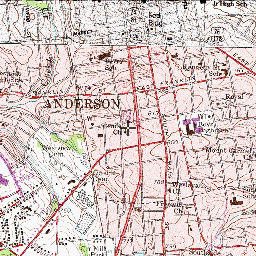 Topographic Map of Grace Church, SC