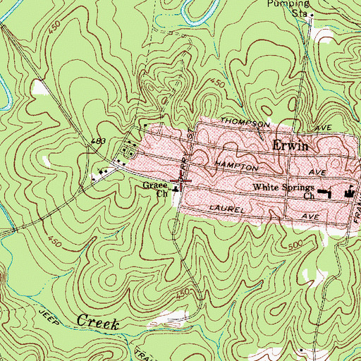 Topographic Map of Grace Church, SC