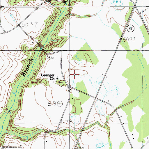 Topographic Map of Granger School (historical), SC