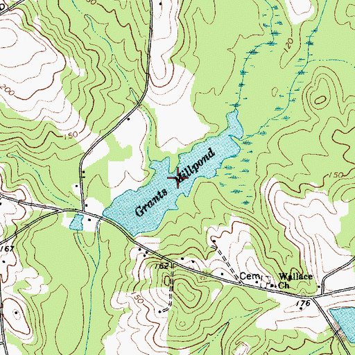 Topographic Map of Grants Millpond, SC
