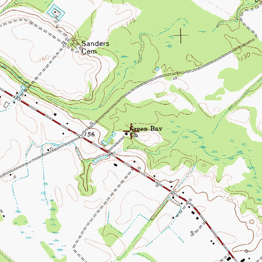 Topographic Map of Green Bay Church, SC