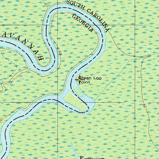 Topographic Map of Green Log Point, SC