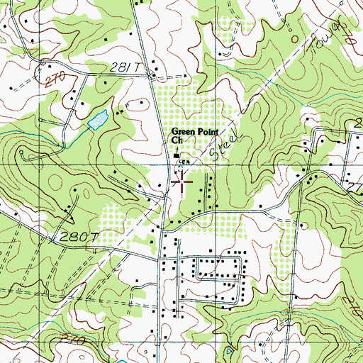 Topographic Map of Green Point Baptist Church, SC
