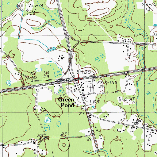 Topographic Map of Green Pond, SC
