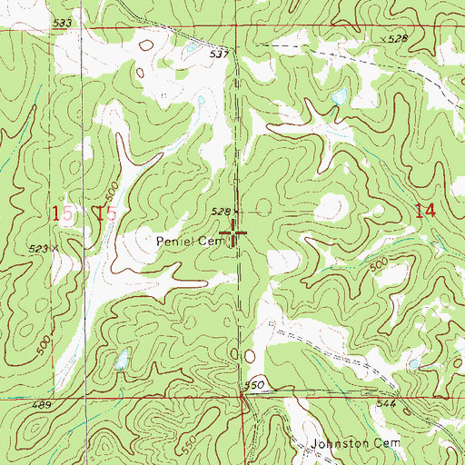 Topographic Map of Peniel Cemetery, AL
