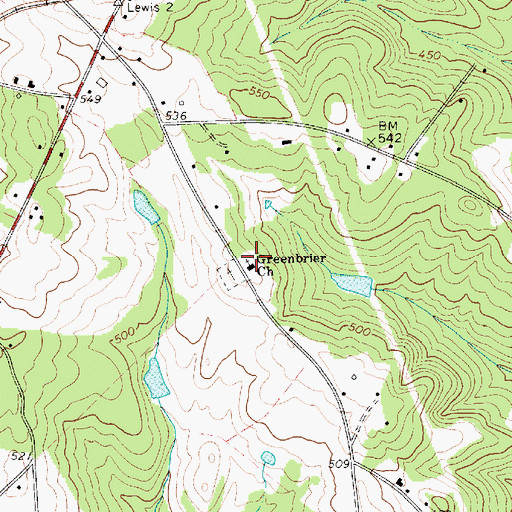 Topographic Map of Greenbrier Church, SC