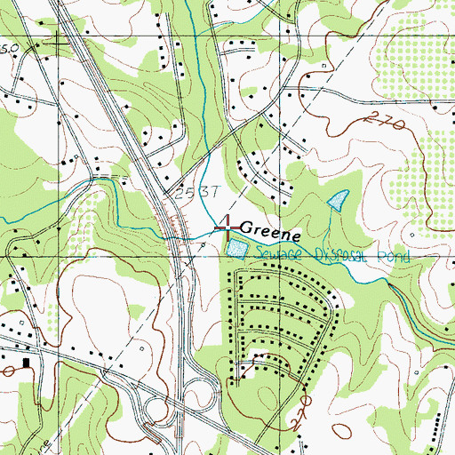 Topographic Map of Greene Creek, SC