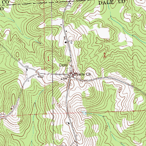 Topographic Map of Peniel Baptist Church, AL